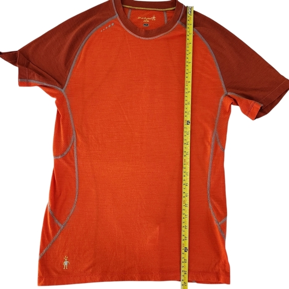 SMARTWOOL short sleeve shirt men's base layer merino blend orange size small - Picture 8 of 10